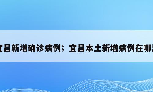 宜昌新增确诊病例；宜昌本土新增病例在哪里