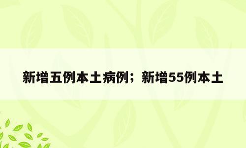 新增五例本土病例；新增55例本土