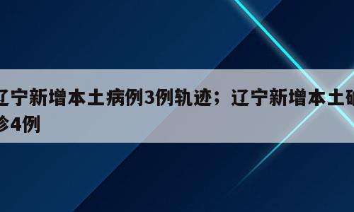 辽宁新增本土病例3例轨迹；辽宁新增本土确诊4例