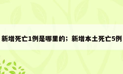 新增死亡1例是哪里的；新增本土死亡5例