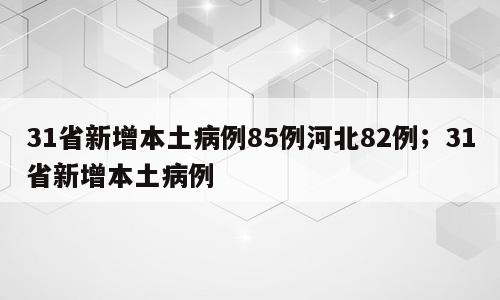 31省新增本土病例85例河北82例；31省新增本土病例