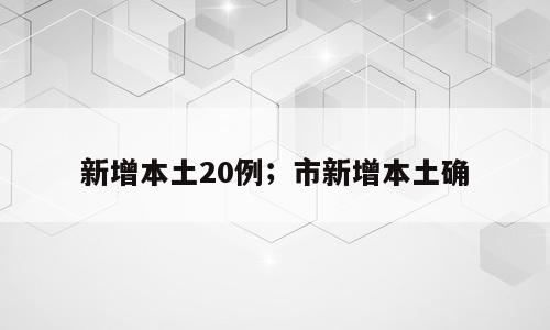 新增本土20例；市新增本土确