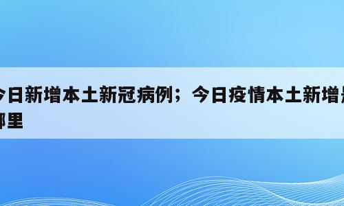 今日新增本土新冠病例；今日疫情本土新增是哪里
