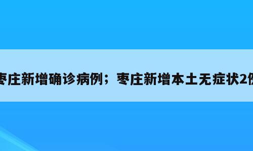 枣庄新增确诊病例；枣庄新增本土无症状2例