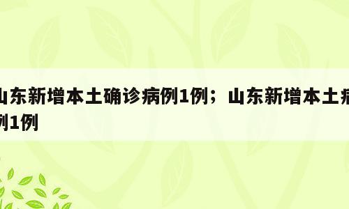 山东新增本土确诊病例1例；山东新增本土病例1例
