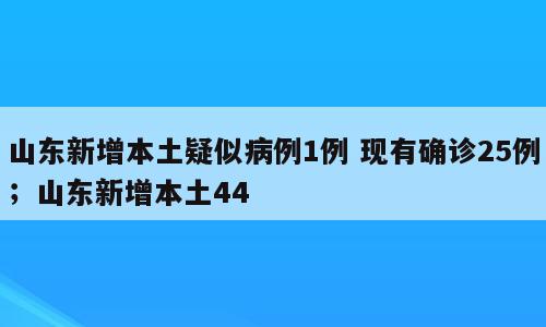 山东新增本土疑似病例1例 现有确诊25例；山东新增本土44