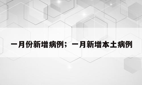 一月份新增病例；一月新增本土病例