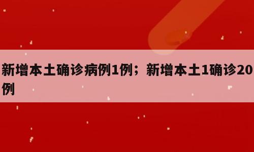 新增本土确诊病例1例；新增本土1确诊20例