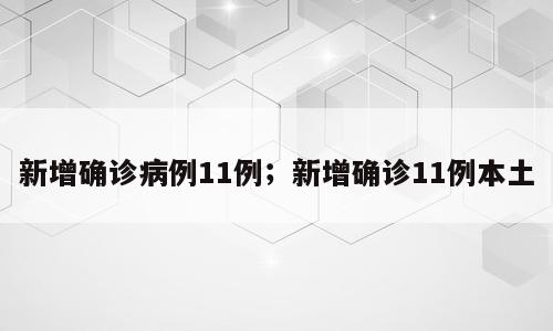 新增确诊病例11例；新增确诊11例本土