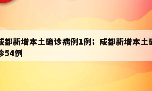 成都新增本土确诊病例1例；成都新增本土确诊54例