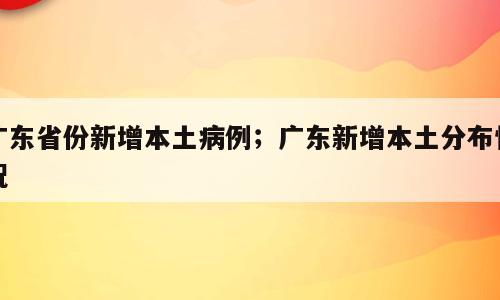 广东省份新增本土病例；广东新增本土分布情况