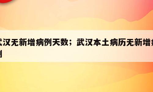 武汉无新增病例天数；武汉本土病历无新增病例