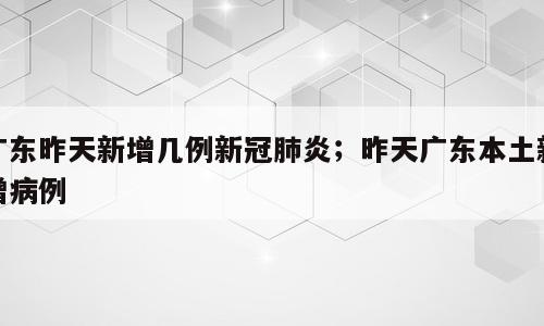 广东昨天新增几例新冠肺炎；昨天广东本土新增病例