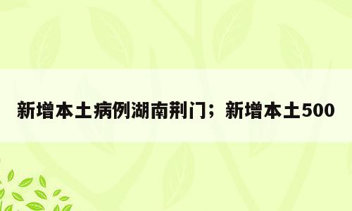 新增本土病例湖南荆门；新增本土500