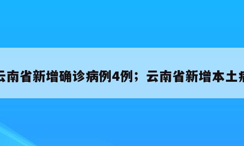 云南省新增确诊病例4例；云南省新增本土病