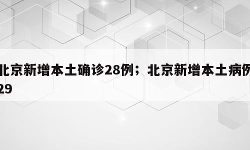 北京新增本土确诊28例；北京新增本土病例29