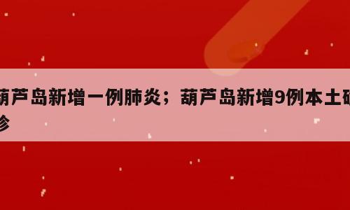 葫芦岛新增一例肺炎；葫芦岛新增9例本土确诊
