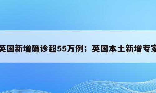 英国新增确诊超55万例；英国本土新增专家