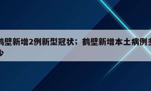 鹤壁新增2例新型冠状；鹤壁新增本土病例多少