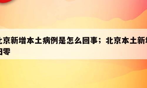 北京新增本土病例是怎么回事；北京本土新增归零