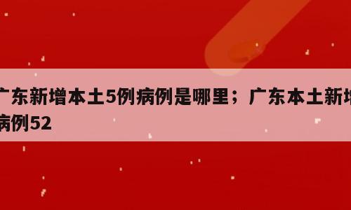 广东新增本土5例病例是哪里；广东本土新增病例52