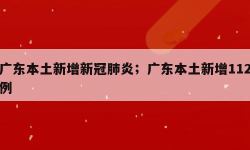 广东本土新增新冠肺炎；广东本土新增112例