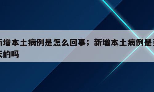 新增本土病例是怎么回事；新增本土病例是当天的吗
