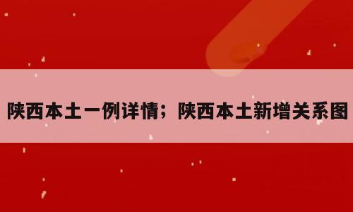 陕西本土一例详情；陕西本土新增关系图