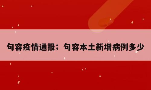 句容疫情通报；句容本土新增病例多少