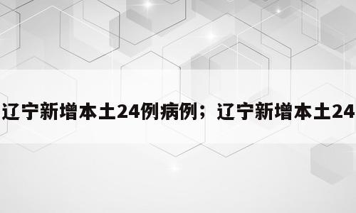 辽宁新增本土24例病例；辽宁新增本土24
