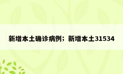 新增本土确诊病例；新增本土31534