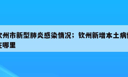 钦州市新型肺炎感染情况；钦州新增本土病例在哪里