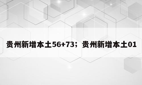 贵州新增本土56+73；贵州新增本土01