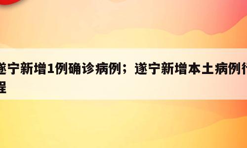 遂宁新增1例确诊病例；遂宁新增本土病例行程