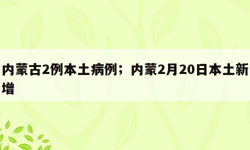 内蒙古2例本土病例；内蒙2月20日本土新增