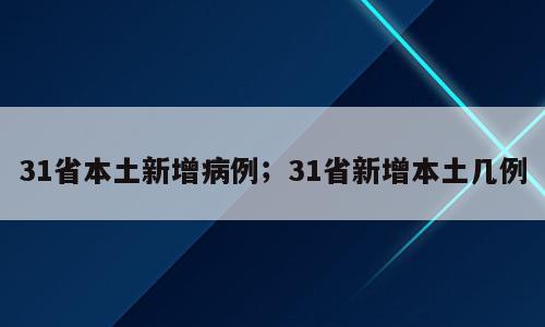 31省本土新增病例；31省新增本土几例