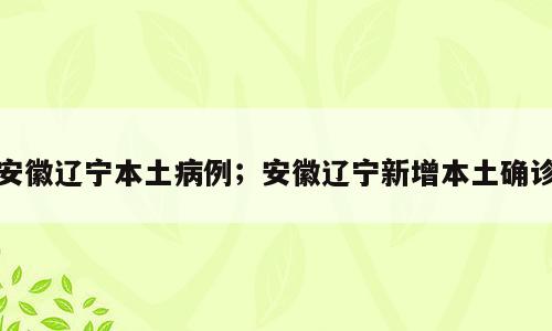安徽辽宁本土病例；安徽辽宁新增本土确诊