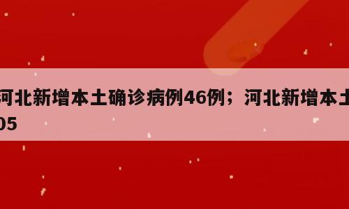 河北新增本土确诊病例46例；河北新增本土05