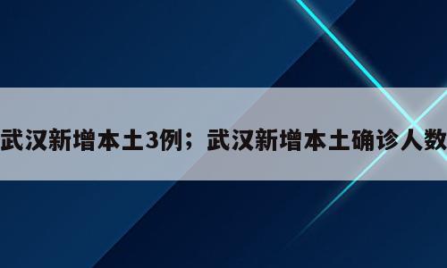 武汉新增本土3例；武汉新增本土确诊人数