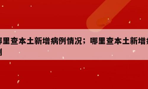 哪里查本土新增病例情况；哪里查本土新增病例