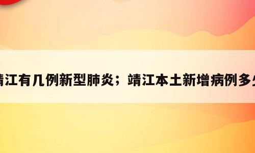 靖江有几例新型肺炎；靖江本土新增病例多少