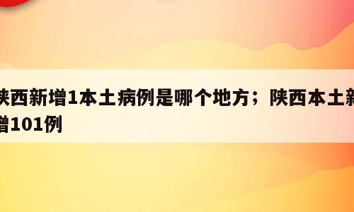 陕西新增1本土病例是哪个地方；陕西本土新增101例