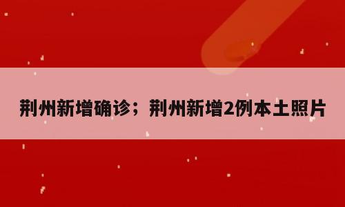 荆州新增确诊；荆州新增2例本土照片