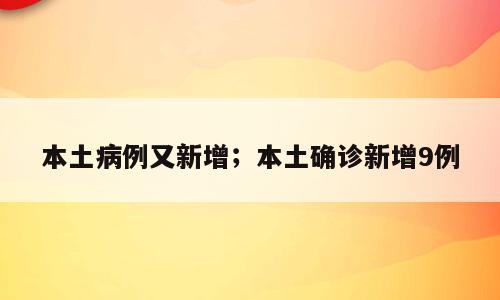 本土病例又新增；本土确诊新增9例
