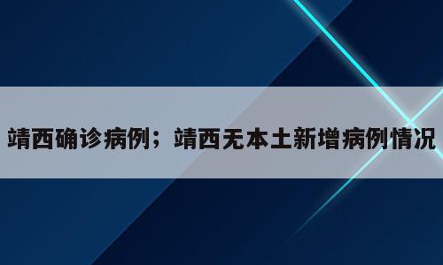 靖西确诊病例；靖西无本土新增病例情况