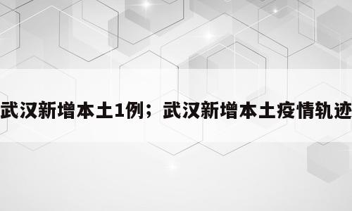 武汉新增本土1例；武汉新增本土疫情轨迹