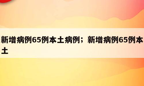 新增病例65例本土病例；新增病例65例本土