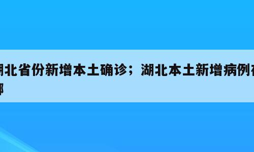 湖北省份新增本土确诊；湖北本土新增病例在哪