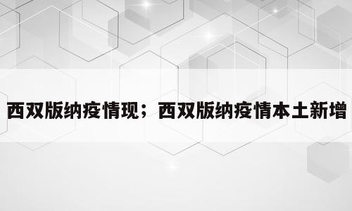 西双版纳疫情现；西双版纳疫情本土新增