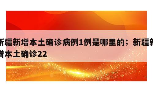 新疆新增本土确诊病例1例是哪里的；新疆新增本土确诊22